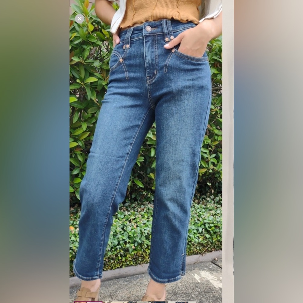 Judy Blue Crop Straight Leg Dark Denim Jeans Size 5/27 (Size 8)
